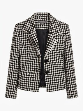 Josephine Chaus Black & White Houndstooth Blazer (Size 6)